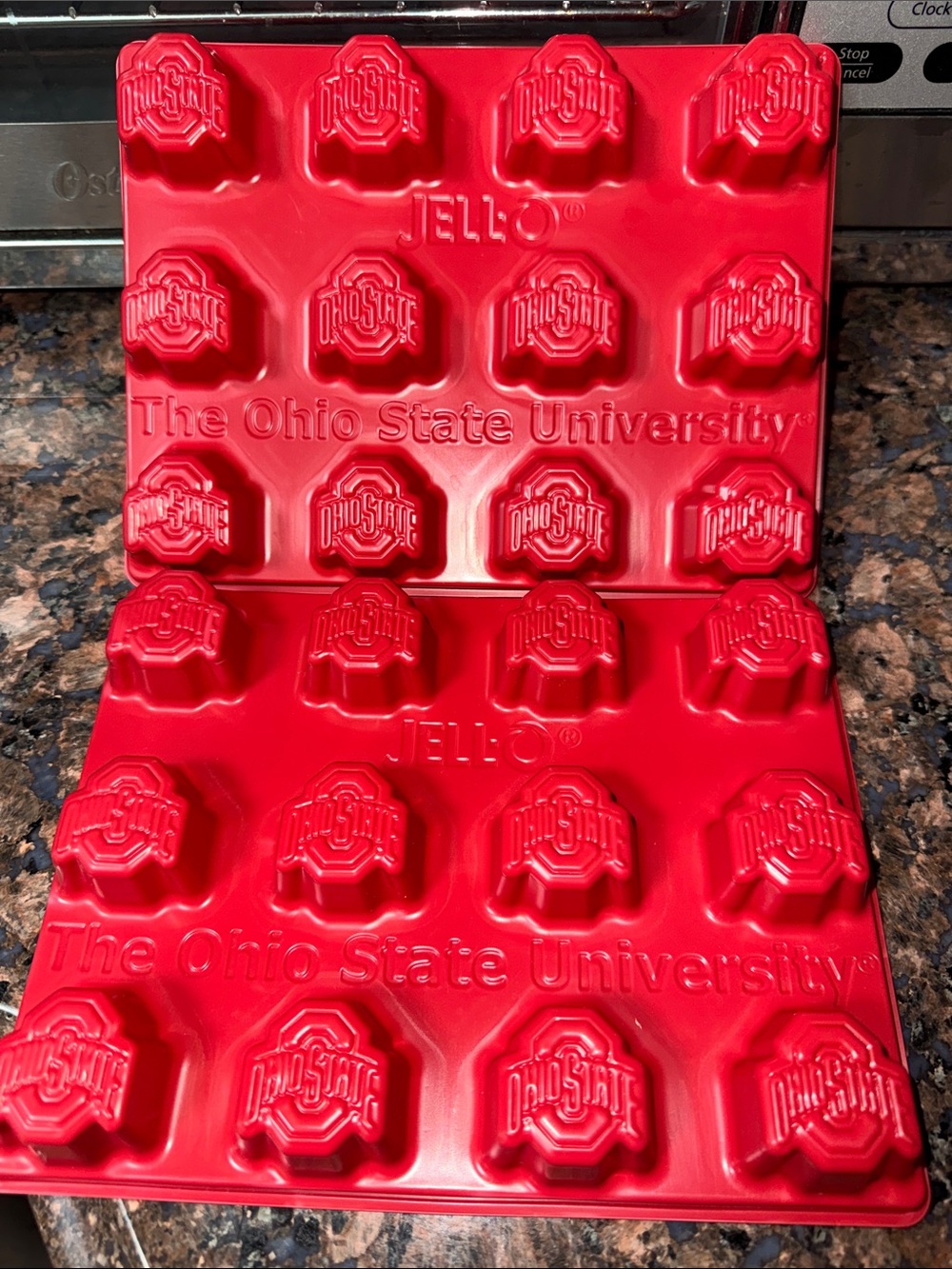 Ohio State University Jigglers Jell-O Plastic Mold Football Set of 2